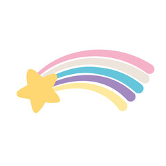 Sticker - shooting star and rainbow