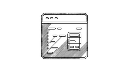 Black line Software, web developer programming code icon isolated on white background. Javascript computer script random parts of program code. 4K Video motion graphic animation