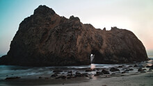 Beautiful View Of The Rocky Cliff On The Pfeiffer Beach In California, USA