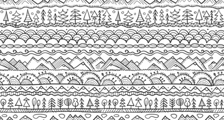 Poster - Abstract Nature Seamless Pattern for your design. Ethnic Ornament style