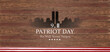 We will never forget, Patriot day USA, September 11 memorial card