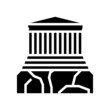 acropolis ancient greece architecture building glyph icon vector. acropolis ancient greece architecture building sign. isolated contour symbol black illustration
