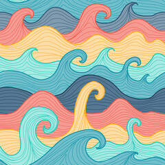 Fotomurali - Abstract Sea Background. Seamless Pattern for your design