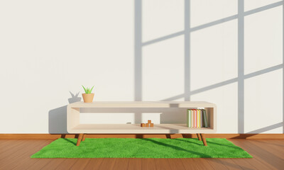 scene living room. 3d illustration