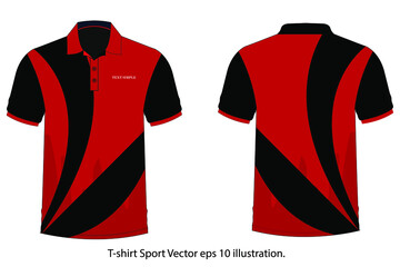 T shirt sport red on white background. Vector illustration eps 10.