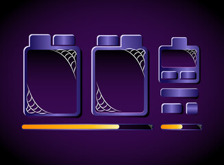 Wall Mural - game ui dark violet halloween template board pop up interface