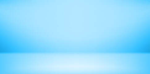Poster - Wide blue empty room. Template for content