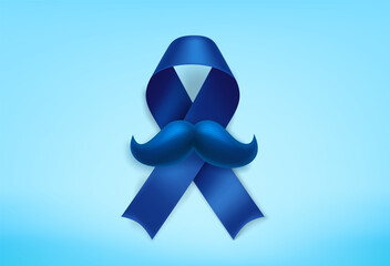 Wall Mural - Prostate cancer awareness blye silk ribbon