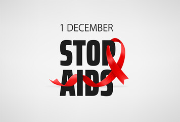 Poster - World aids awareness day vector card