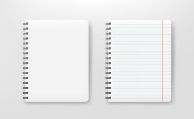 Poster - White book with white cover and blank pages vector mockup