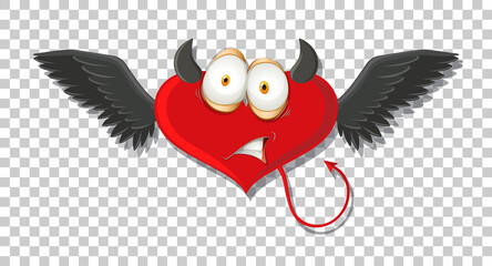 Sticker - Heart shape devil with facial expression