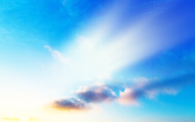 picture of beautiful sunset sky with clouds and sun