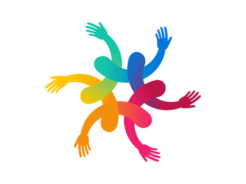 inclusion and diversity culture equity logo. people hold hands with gender equality icon. inclusion 