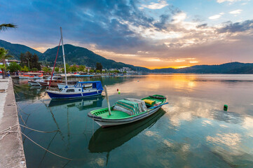 Wall Mural - Fishing boats in Fethiye Bay of Turkey