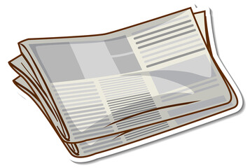 Wall Mural - sticker newspaper on white background
