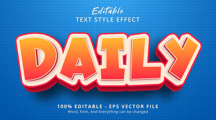 Poster - Editable text effect, Daily text on cartoon style effect