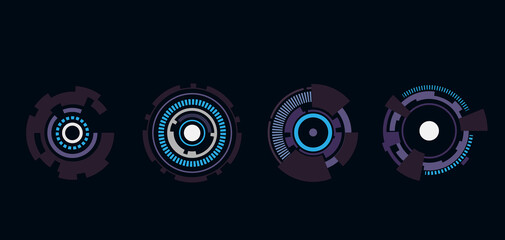 Poster - WebCircle HUD elements for UI, UX, GUI, FUI. Set abstract digital circular shapes. Set of Sci Fi Modern User Interface Elements. vector illustration