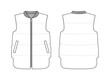 Fashion technical drawing of puffer gilet