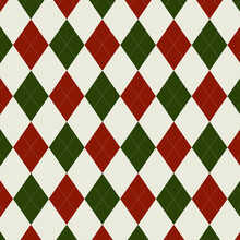 Seamless Christmas Argyle Pattern. Traditional Diamond Check Print Background. Banners Design, And Web, Internet Ads