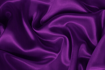 Wall Mural - Dark purple fabric cloth texture for background and design art work, beautiful crumpled pattern of silk or linen.