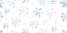 Bright Blue Seamless Snowflake Christmas Winter Background