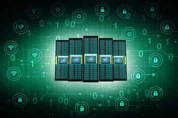 Poster - 3d rendering Database storage data base