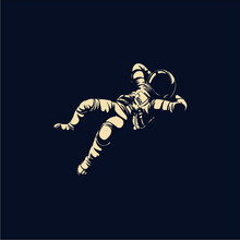 icon logo vector astronaut chilling