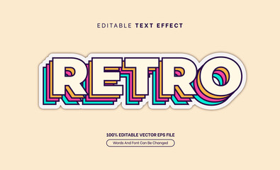 Poster - Retro 90s Sticker Vintage 3D Editable Text Effect, Editable Font Style Theme