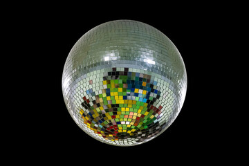 Canvas Print - mirror ball isolated on a black background