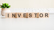 © Maks_Lab - the word investor written on wood blocks with button. concept of approving in business or finance.