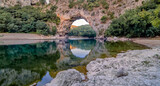 Vue de Vallon Pont d'Arc, site touristique en Ardèche, Sud de la France.
