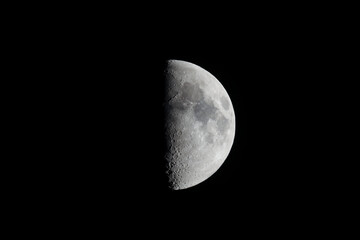 Wall Mural - half moon seen with telescope