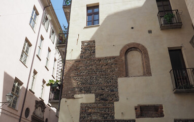 Wall Mural - Ancient roman building wall in Turin