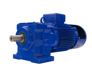 Wall Mural - Water pump, blue industrial electric motor