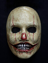 Blood Psycho Face Mask Isolated Against Black Background