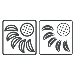 Poster - Fried dumplings Jiaozi line and solid icon, asian food concept, japanese yaki gyoza vector sign on white background, outline style icon for mobile concept and web design. Vector graphics.