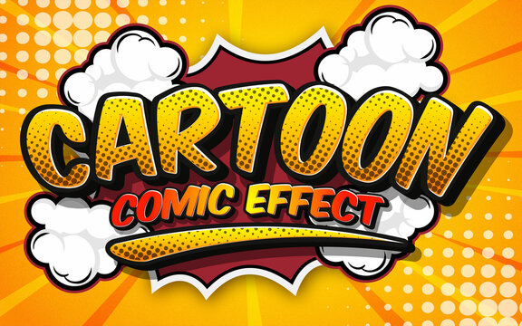 Three dimension text Cartoon, editable style effect template