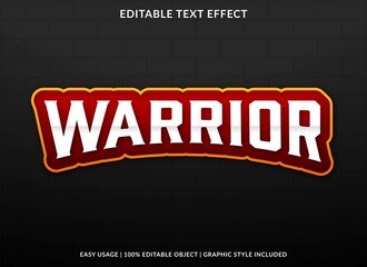 Wall Mural - warrior text effect editable template use for business logo and brand