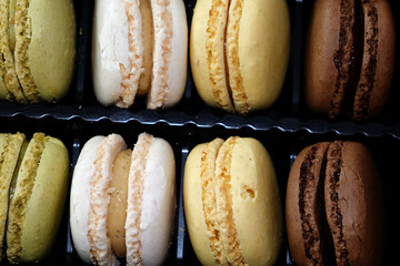 Sticker - A macaron or French macaroon is a sweet meringue based confection made with egg white, icing sugar, granulated sugar and almond meal