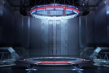 3d rendered science fiction booth