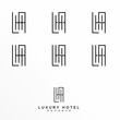 © Ags_Byn - Letter or word LHA line font in Symmetrical image graphic icon logo design abstract concept vector stock. Can be used as a symbol related to initial.