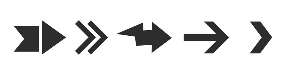 Poster - Arrows black set icons. Arrow vector collection. Modern simple arrows.