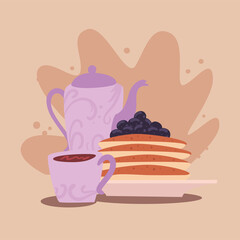 Sticker - coffee and pancakes