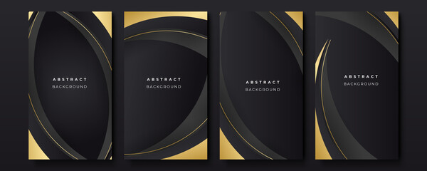 Modern luxury black gold abstract background for story social media template and poster banner