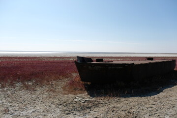 Naklejka na meble Abandoned boats on the territory of the drying up Aral Sea