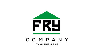 FRY three letter house for real estate logo design