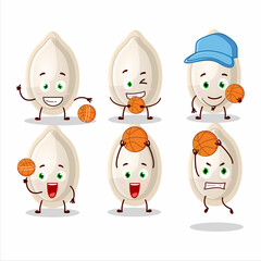 Sticker - Talented pumpkin seed cartoon character as a basketball athlete