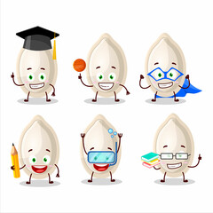 Sticker - School student of pumpkin seed cartoon character with various expressions