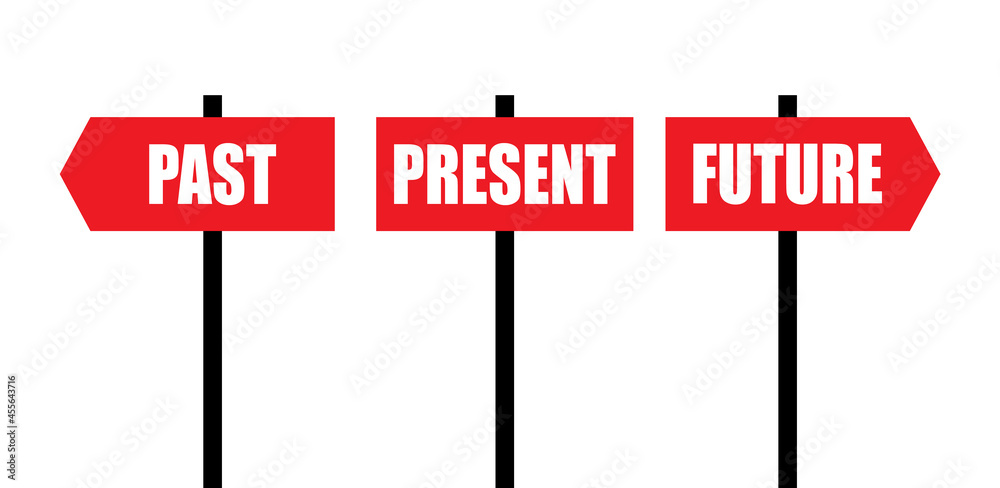 Vector Past Present Future Signs Illustration Stock Vector | Adobe Stock