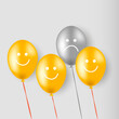 © skanka55 - Happy and sad balloons. A happy face among the sad ones. Lifestyle. Think positively. Vector illustration